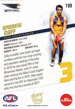 2017 Select Certified #199 Andrew Gaff Back
